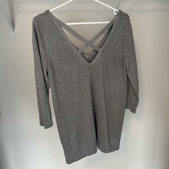 Smart Set Metallic Gray Knit Top - Picture 2 of 4